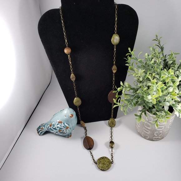 Jewelry - ✨3 for $25💎 OLIVE GREEN-WOOD BEAD NECKLACE